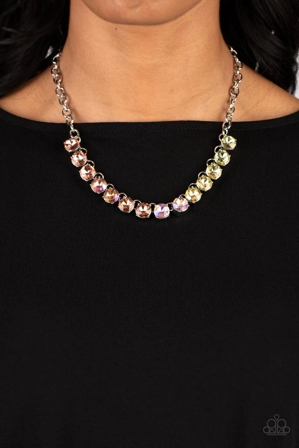 Paparazzi ♥ Rainbow Resplendence - Orange ♥ Necklace