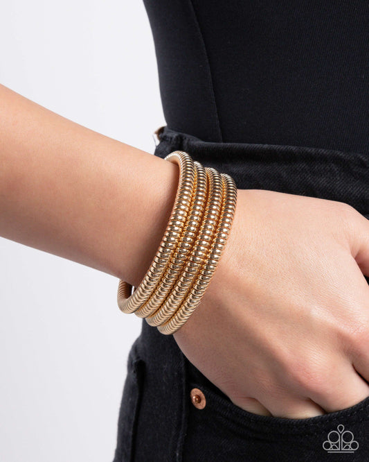 Paparazzi ♥ Casual Coils - Gold ♥ Bracelet