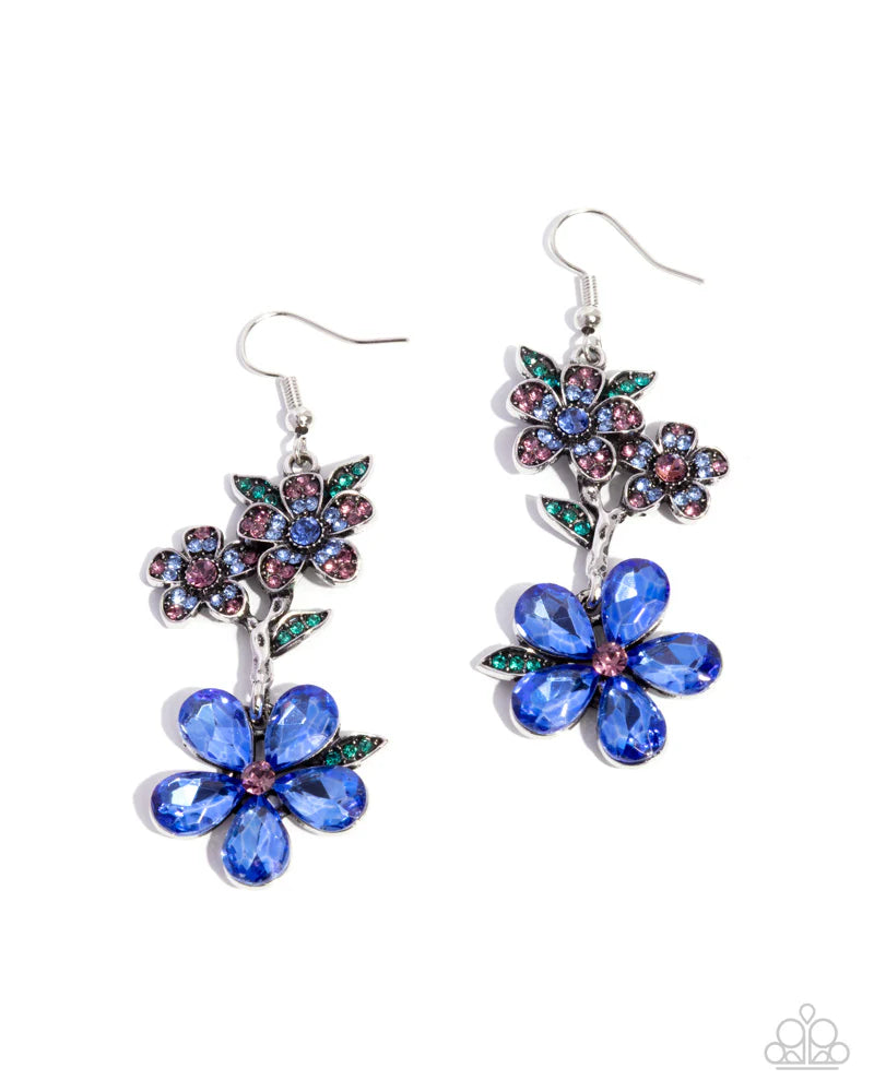 Paparazzi ♥ Breathtaking Bloom - Blue ♥ Earrings