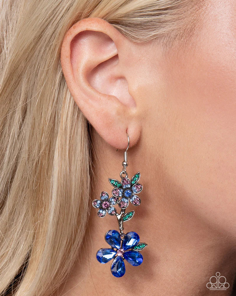 Paparazzi ♥ Breathtaking Bloom - Blue ♥ Earrings