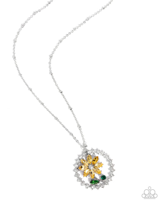 Paparazzi ♥ Framing Florals - Yellow ♥ Necklace