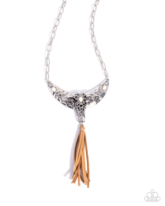 Paparazzi ♥ Limitless Longhorn - White ♥ Necklace