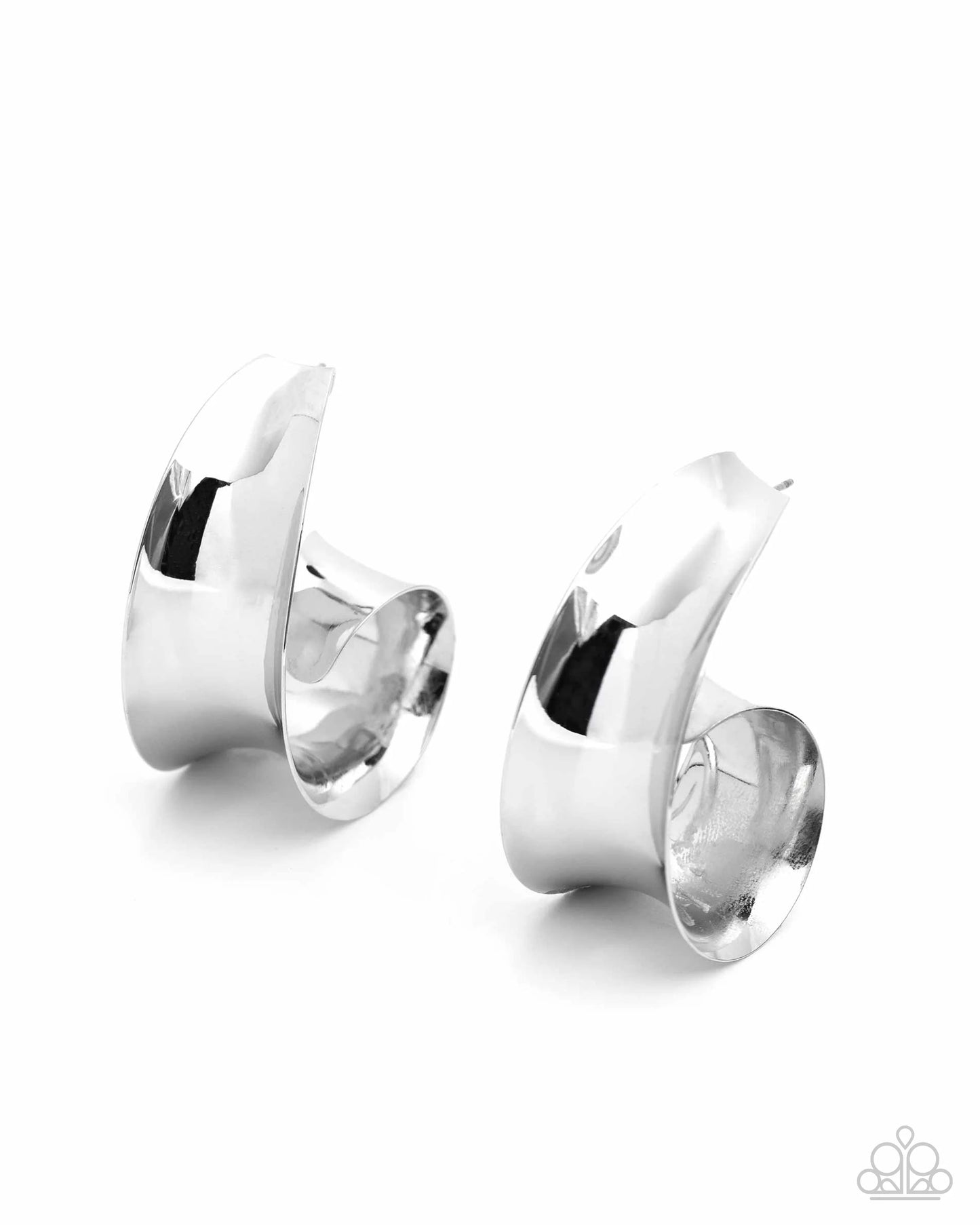 Paparazzi ♥ Curly Cadence - Silver ♥ Earrings