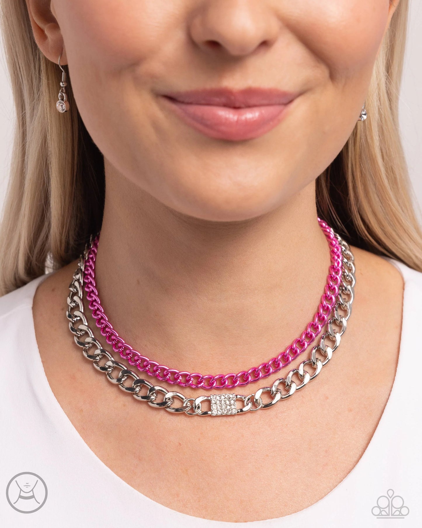 Paparazzi Exaggerated Effort - Pink Necklace