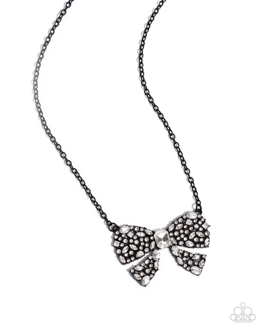 Paparazzi ♥ Bewitching Bow - Black ♥ Necklace