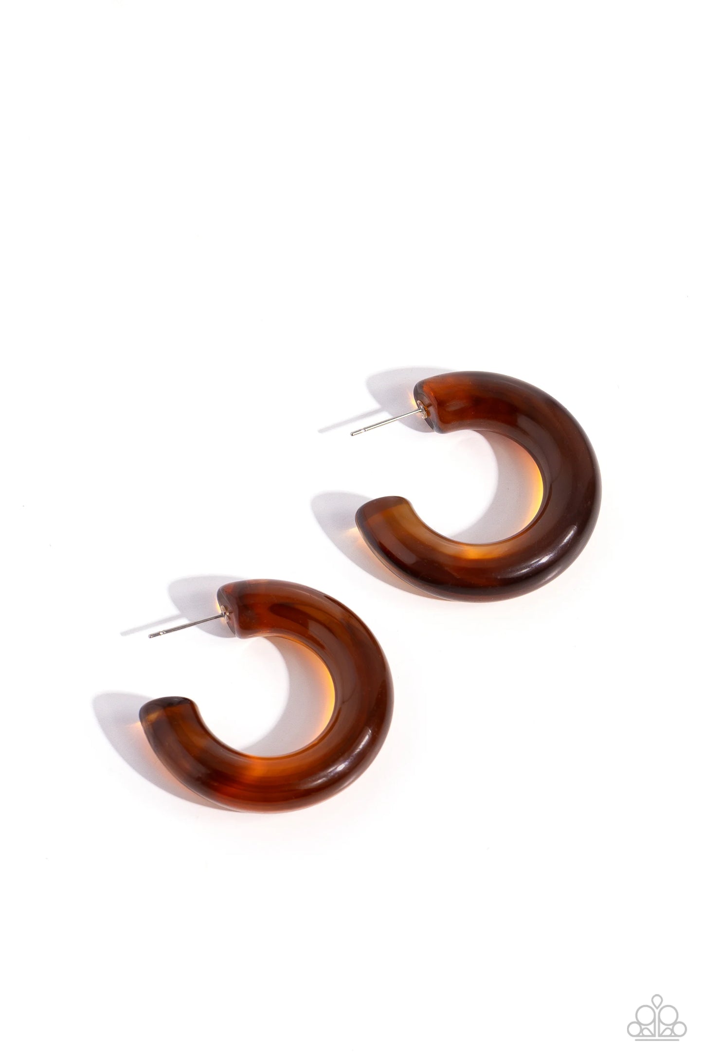 Paparazzi ♥ Glassy GAZE - Brown ♥ Earrings