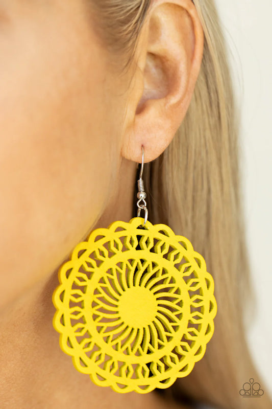 Paparazzi ♥ Island Sun - Yellow ♥ Earrings