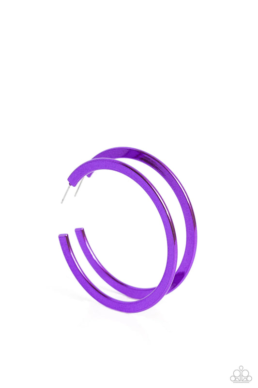 Paparazzi ♥ Pop HOOP - Purple ♥ Earrings