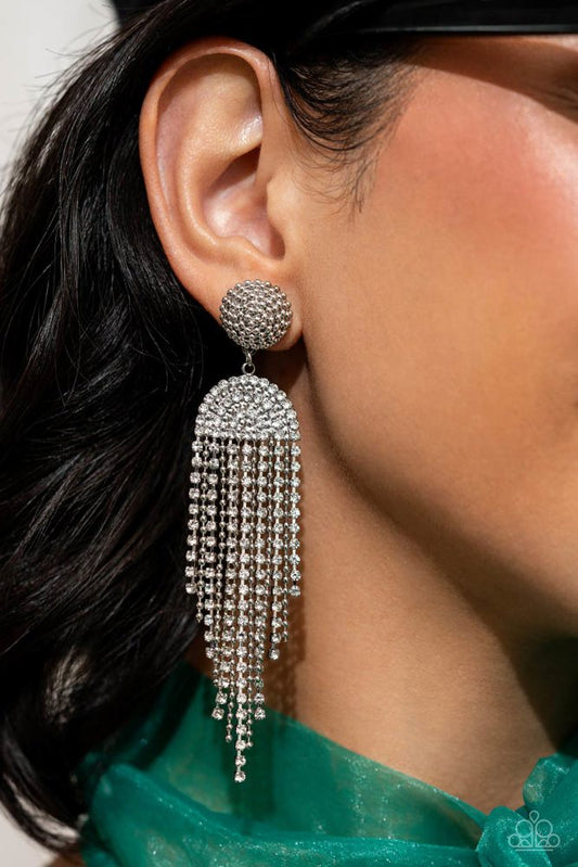 Paparazzi A Toast To You - White Post Earrings