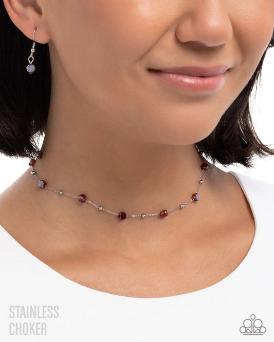 Defaced Decadence - red - Paparazzi necklace