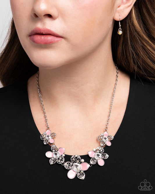 Paparazzi April Showers Bring Flowers - Pink Necklace