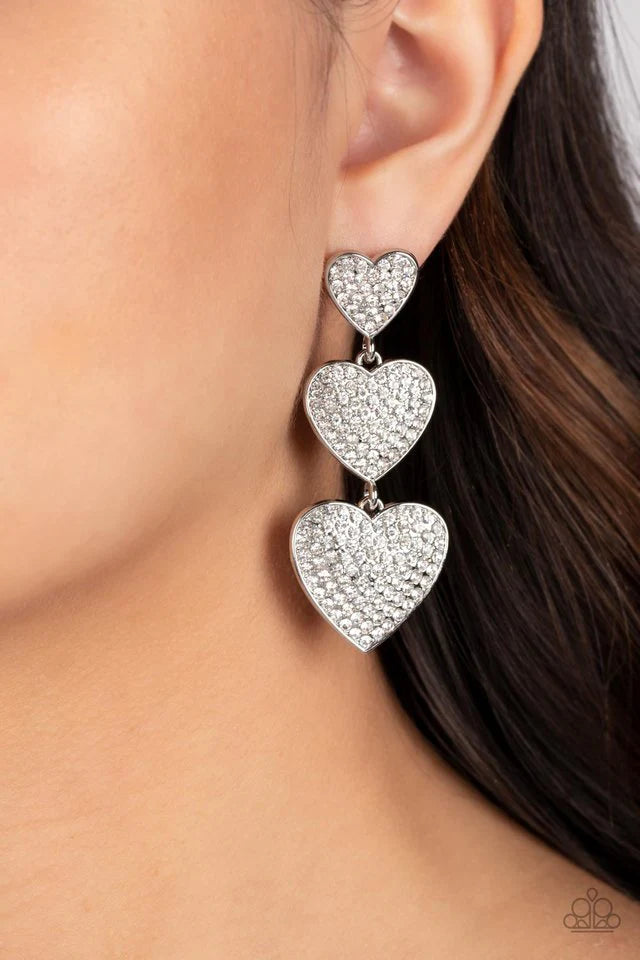 Paparazzi Earring ~ Couples Retreat - White