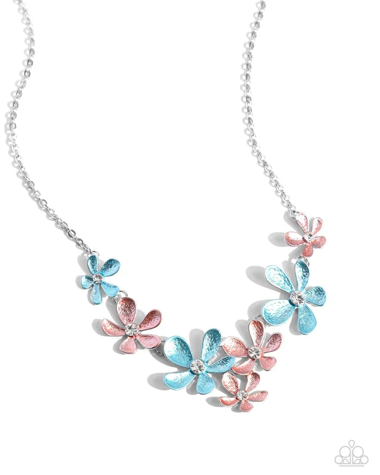 Paparazzi Necklace ~ Reflective Rundown - Blue