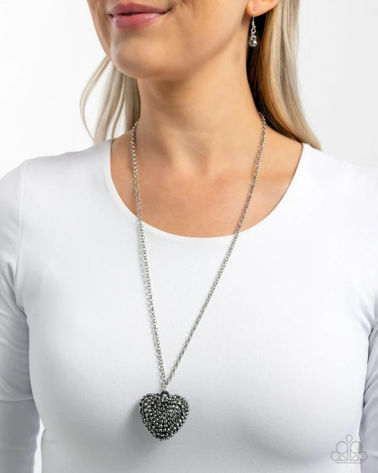 Paparazzi Necklace ~ Smitten Sensation - Silver