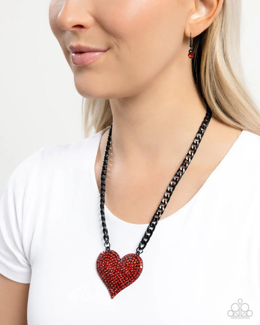 Paparazzi Necklace ~ Affectionate Action - Red