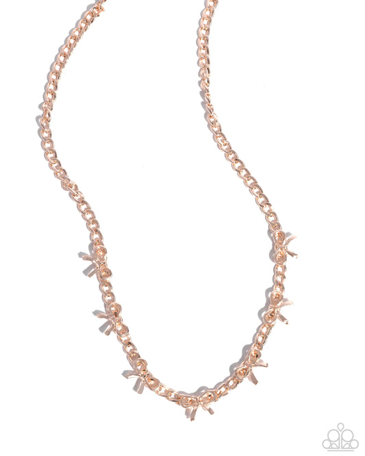 Paparazzi BOW the Knee - Gold Necklace
