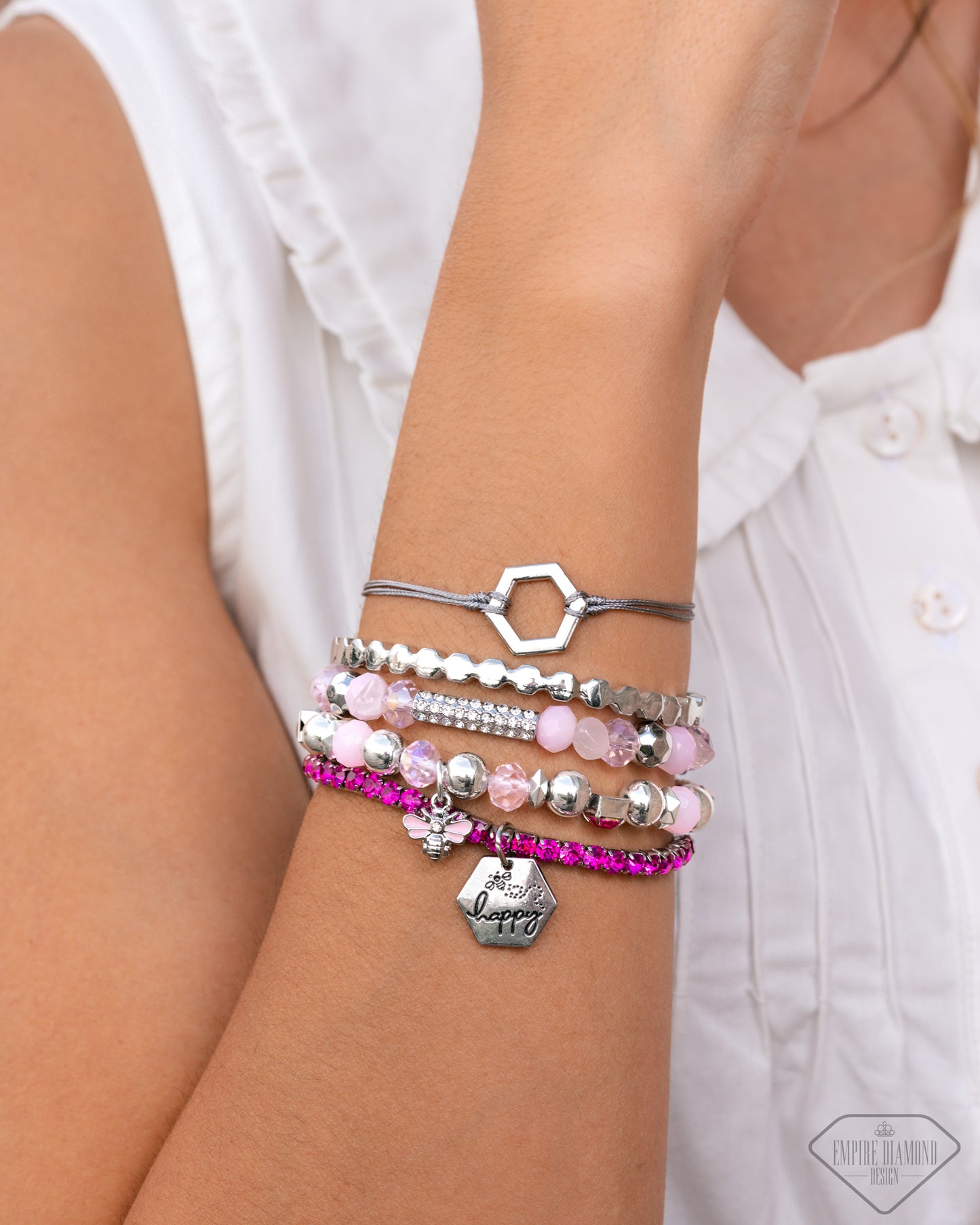Paparazzi Happy As Can BEE Pink Bracelet (Pre-order)