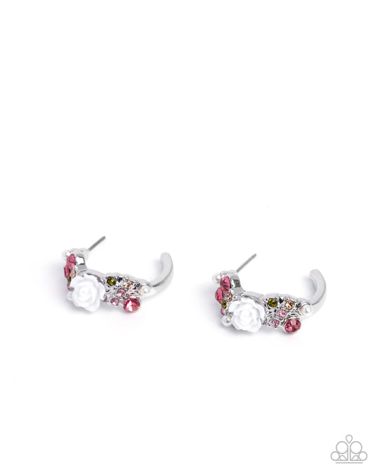 Paparazzi Borderline Bloom - Pink Earrings