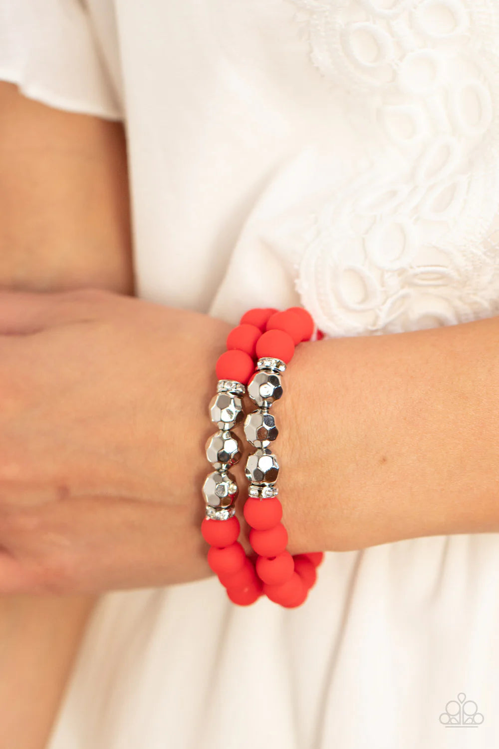 Paparazzi ♥ Summer Splash - Red ♥ Necklace /Paparazzi ♥ Dip and Dive - Red ♥ Bracelet