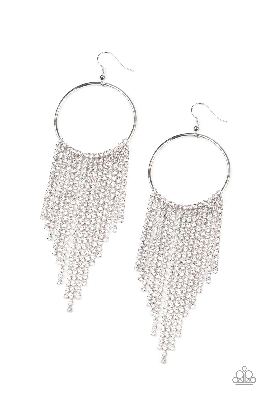 Paparazzi Streamlined Shimmer - White Earrings