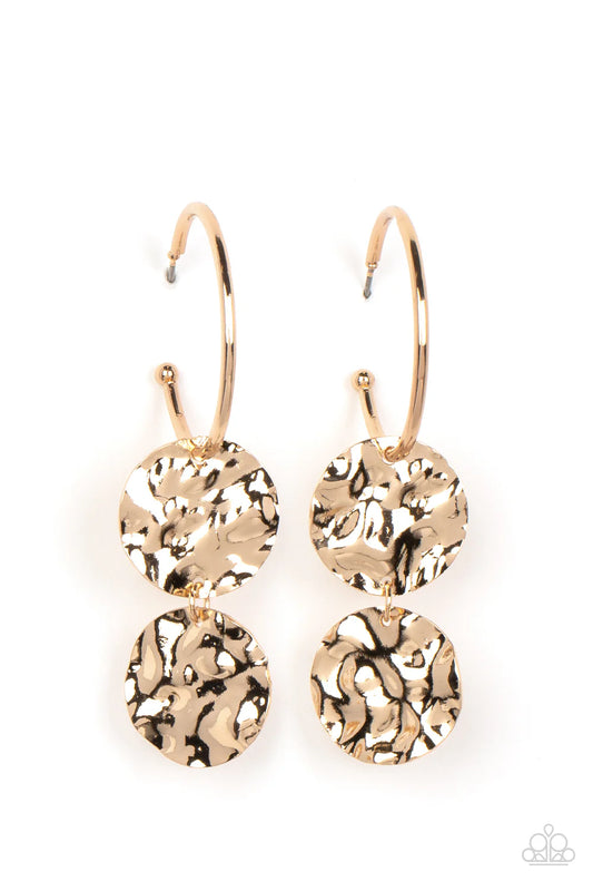 Paparazzi Sending Shock Waves - Gold Earrings