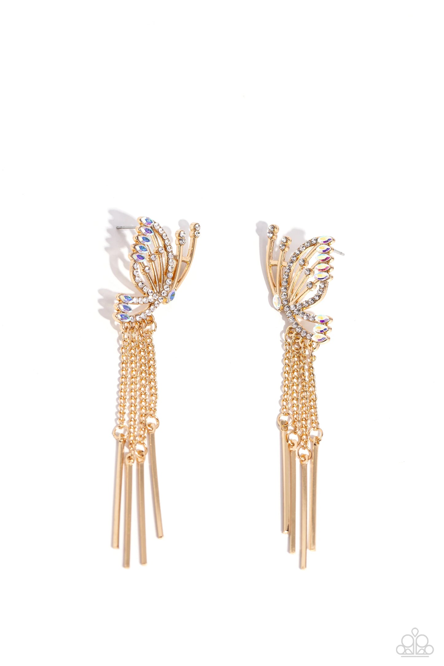 Paparazzi A Few Of My Favorite WINGS - Gold Post Earrings