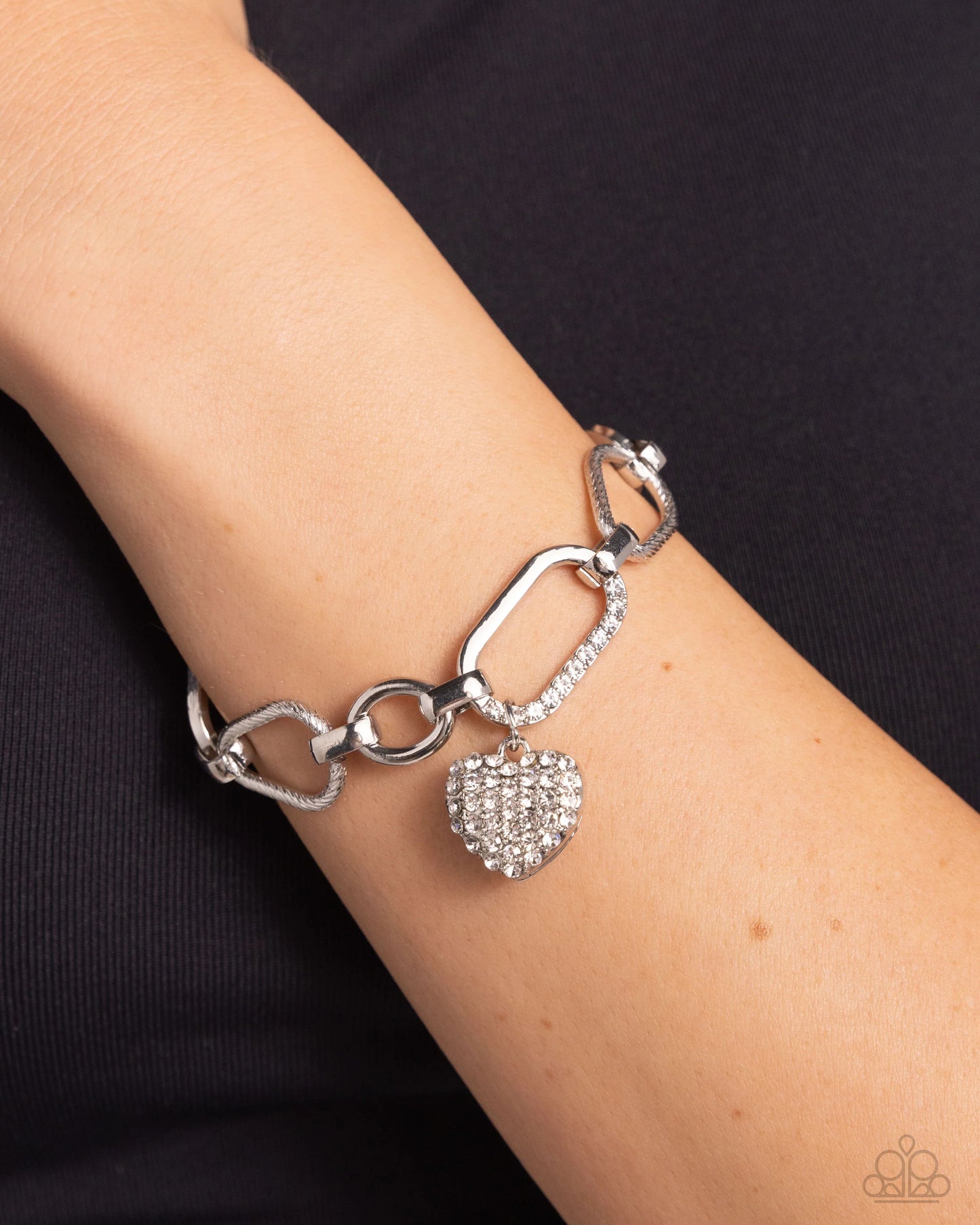 Paparazzi HEART Director - White Bracelet