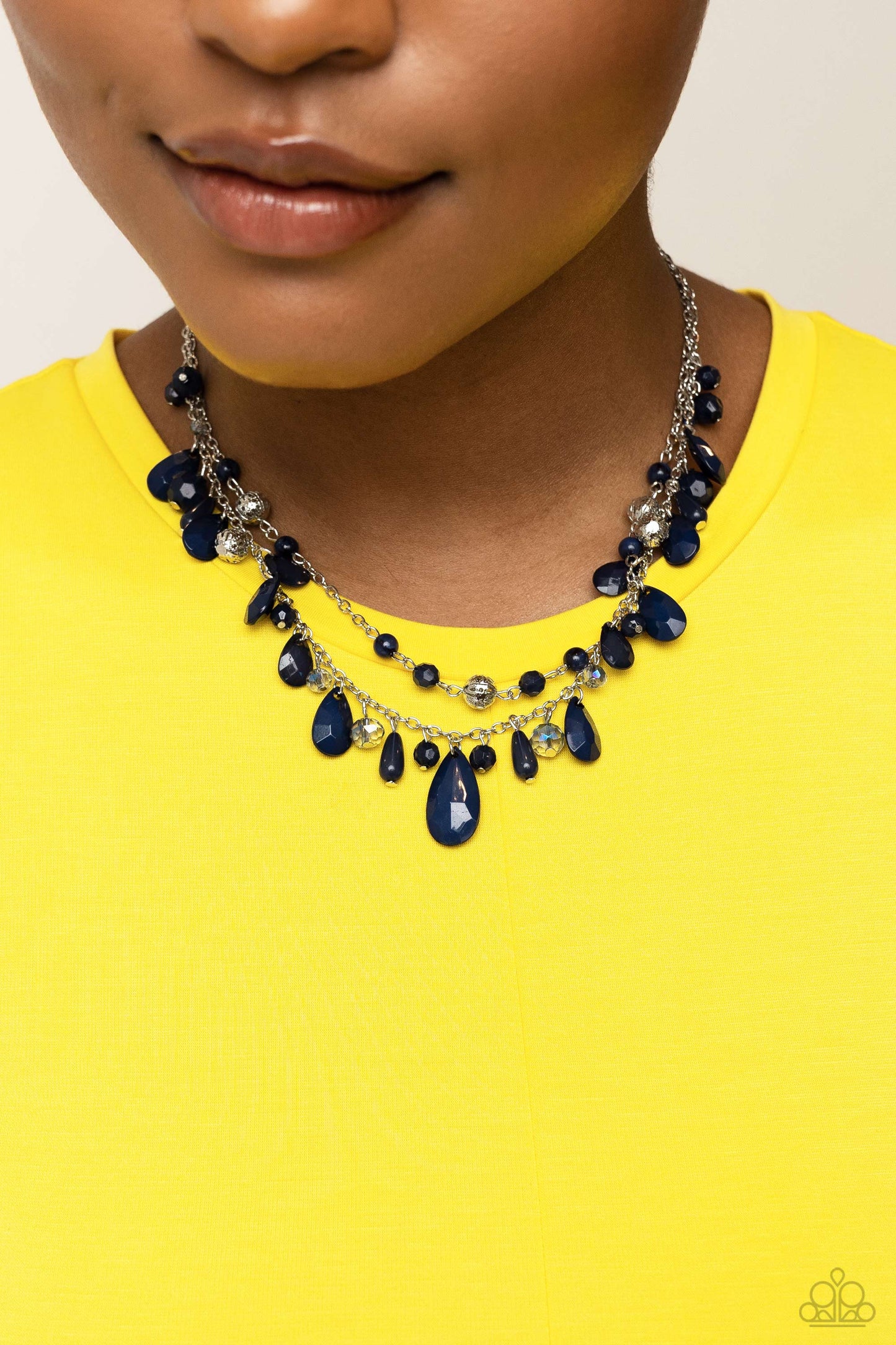 Paparazzi Flirty Flood - Blue Necklace/Paparazzi Cheeky Cascade - Blue Earrings