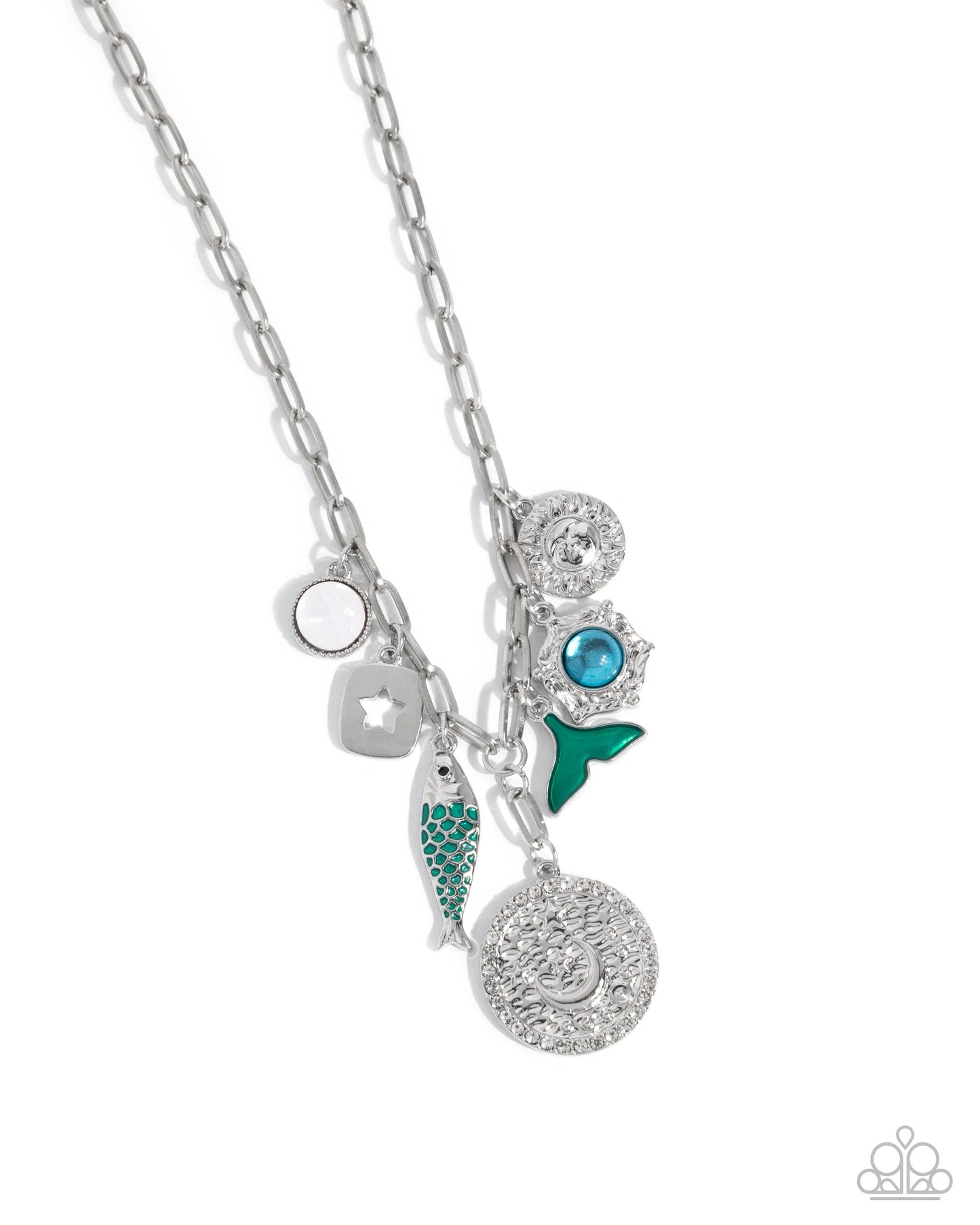 Paparazzi Mismatched Mystery - Green Necklace