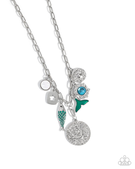 Paparazzi Mismatched Mystery - Green Necklace