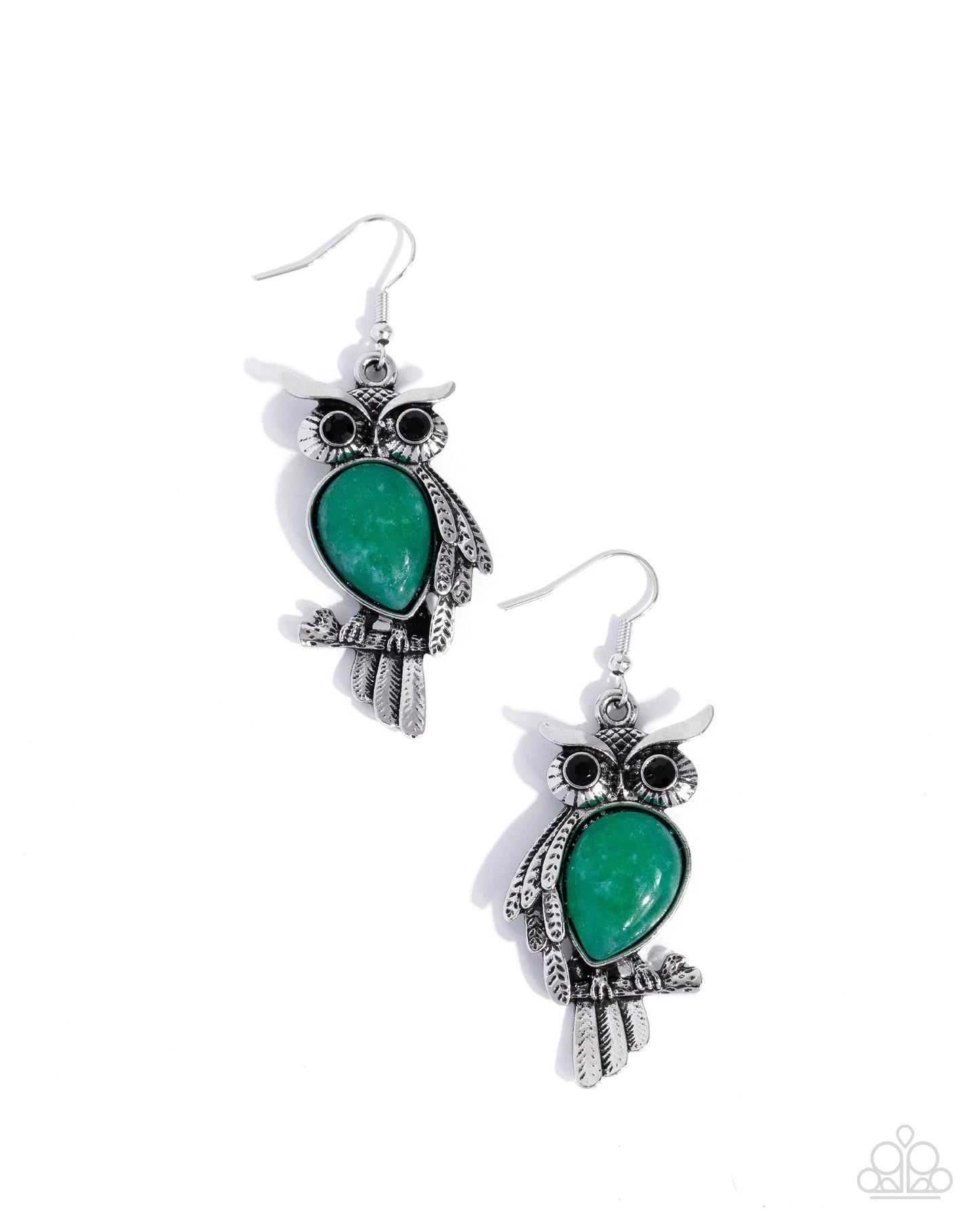 Paparazzi Owl Observation - Green Earrings