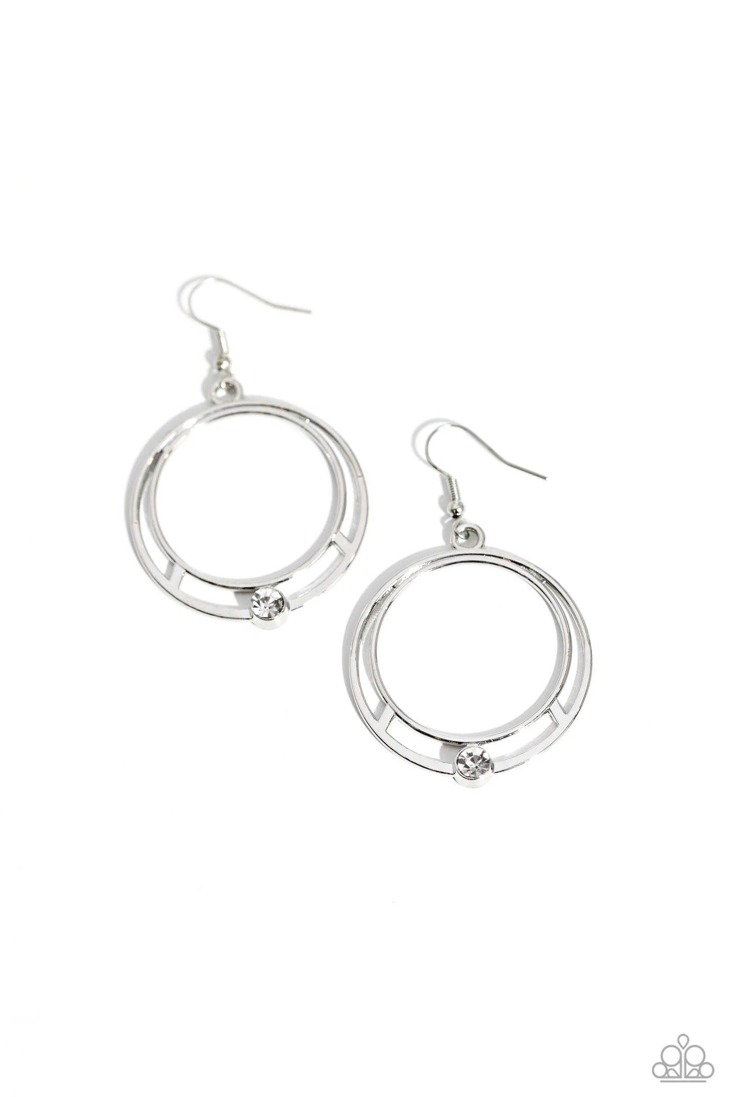 Paparazzi Refined Rotation - White Earrings