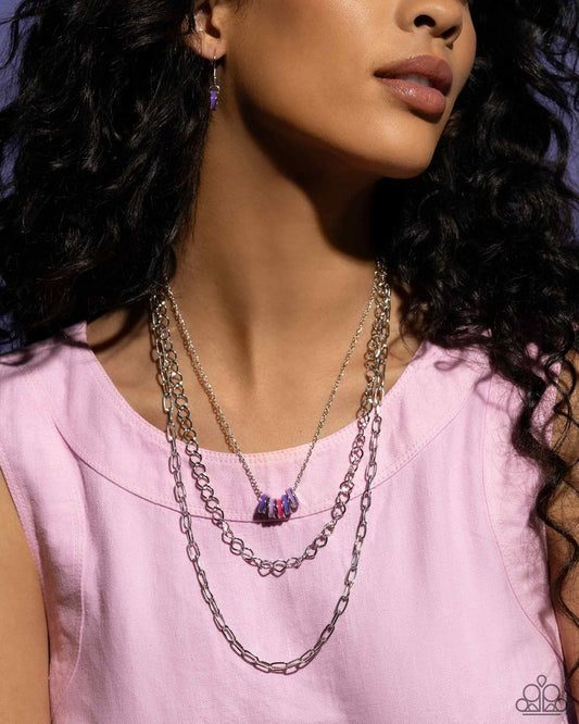 Paparazzi Necklace ~ Colorful Cadet - Purple