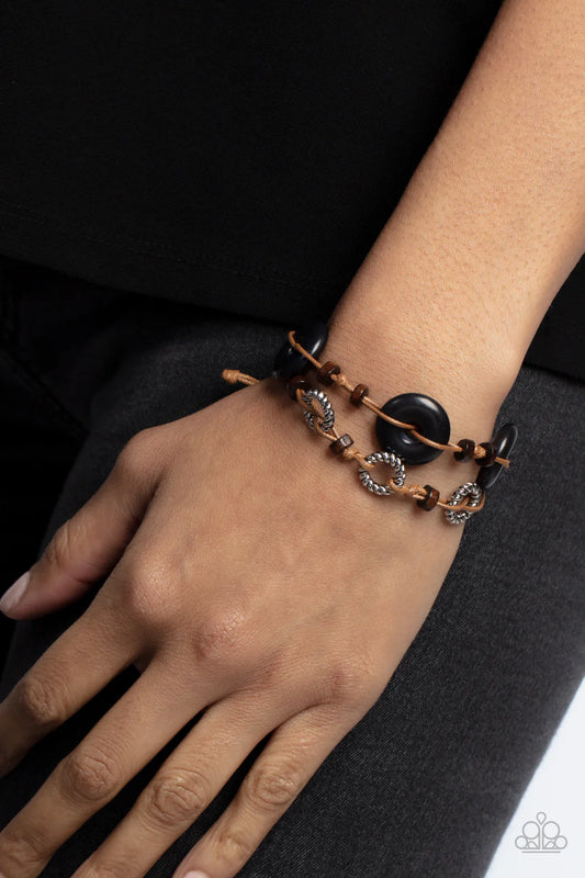 Paparazzi Quarry Quandary - Black Bracelet
