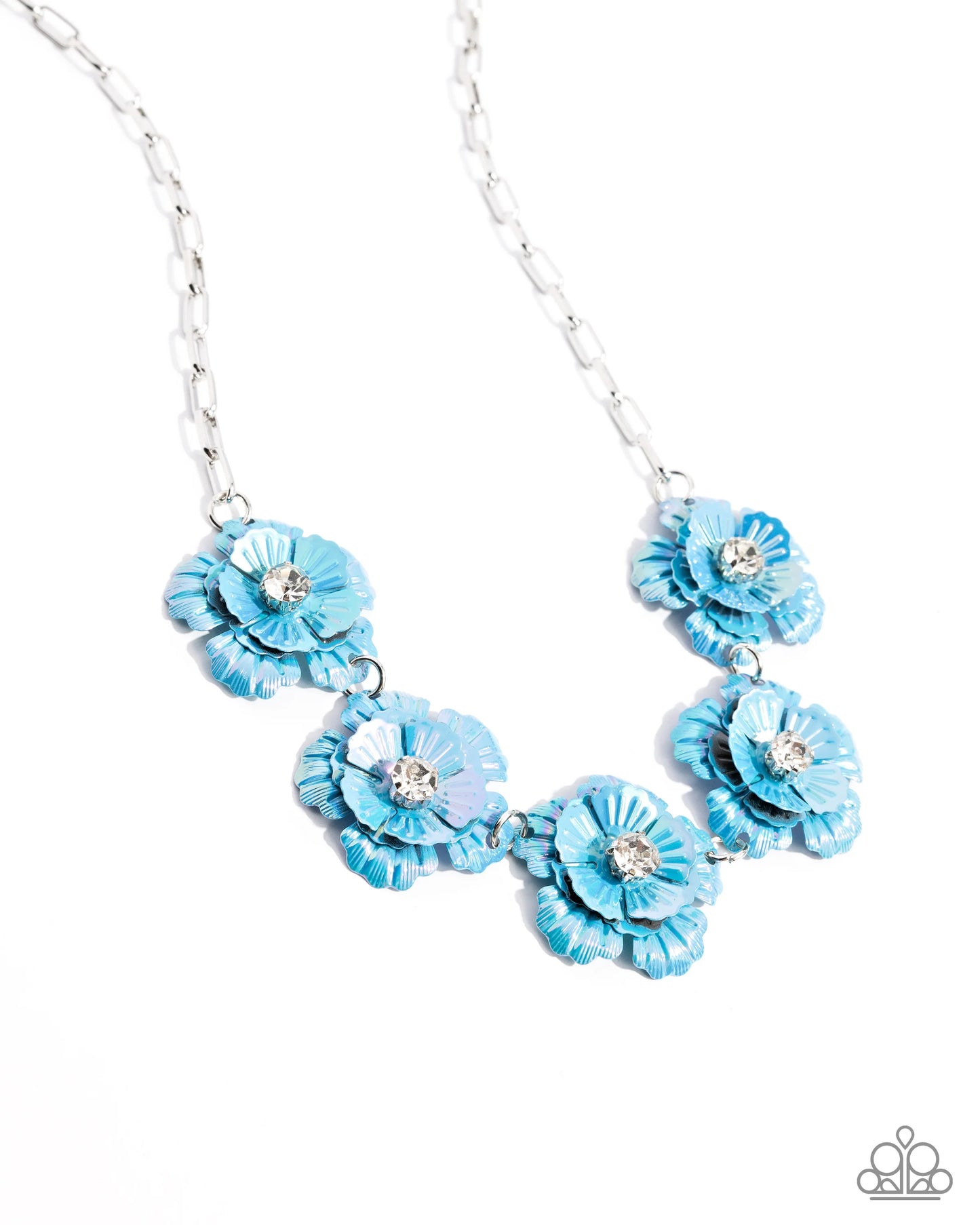 Paparazzi Flower Chain - Blue Necklace