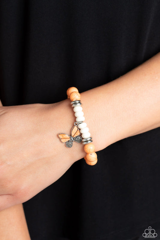 Paparazzi ♥ Bold Butterfly - Orange ♥ Bracelet