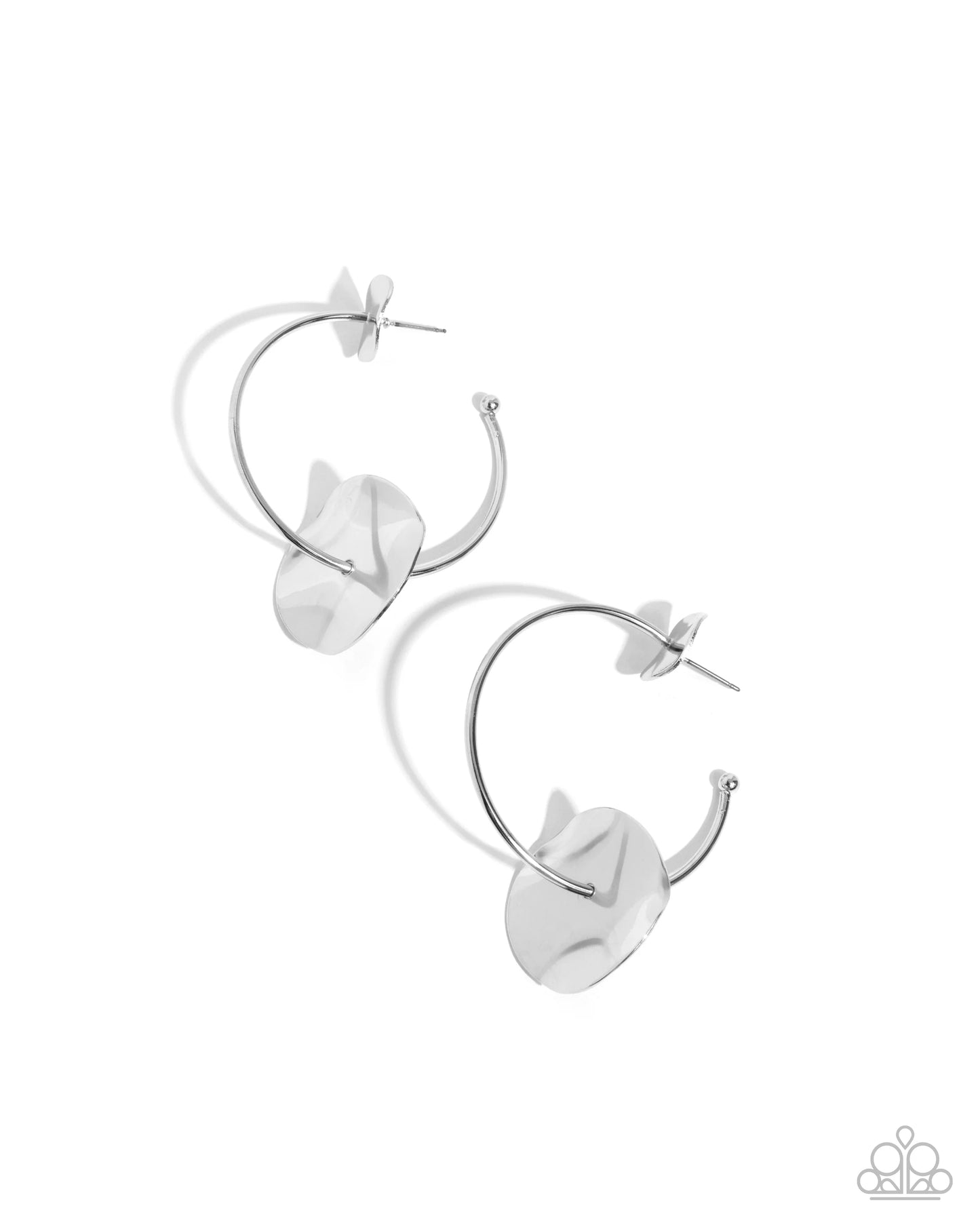 Paparazzi ♥ Textured Trouble - Silver ♥ Earrings