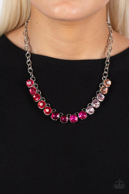 Paparazzi ♥ Rainbow Resplendence - Pink ♥ Necklace