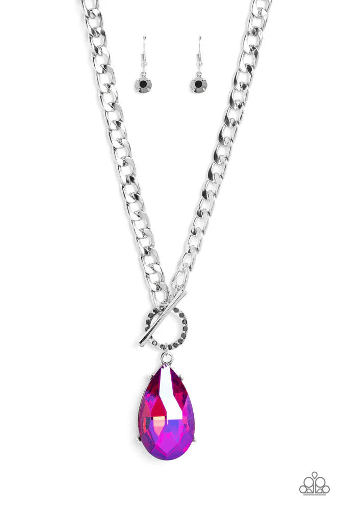 Paparazzi ♥ Edgy Exaggeration - Pink ♥ Necklace