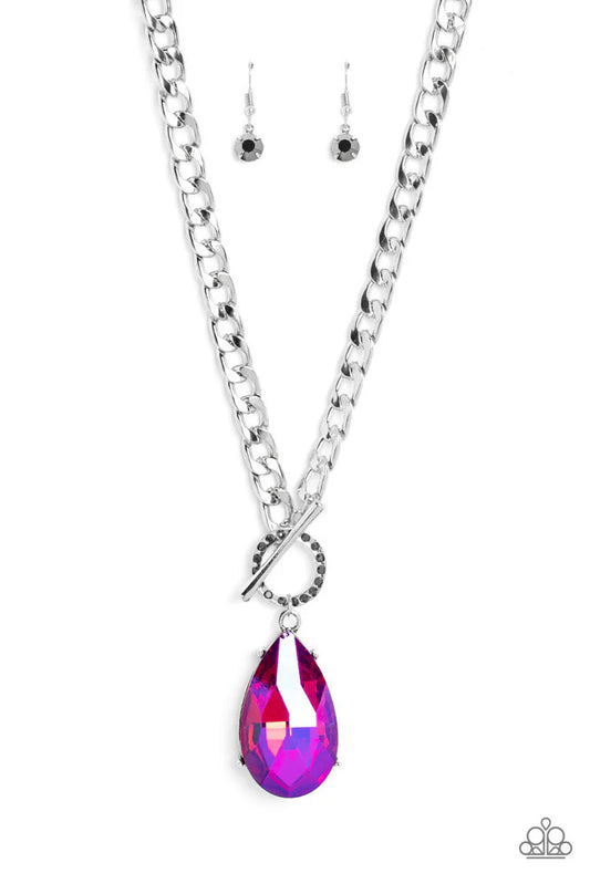 Paparazzi ♥ Edgy Exaggeration - Pink ♥ Necklace