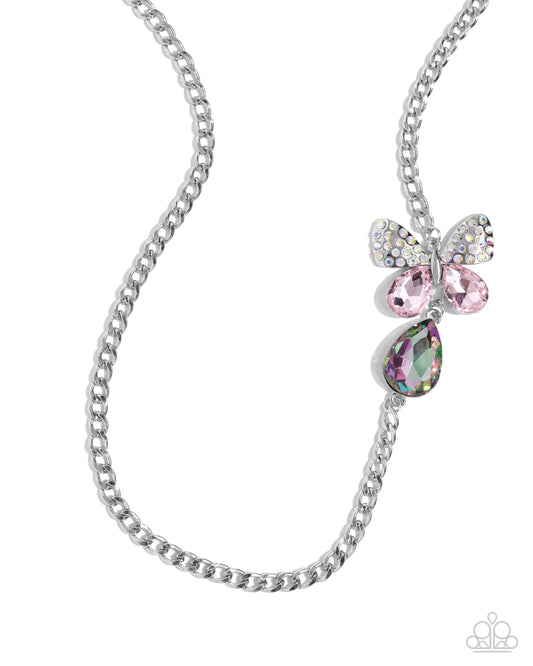 Paparazzi ♥ Fluttering Finesse - Pink ♥ Necklace