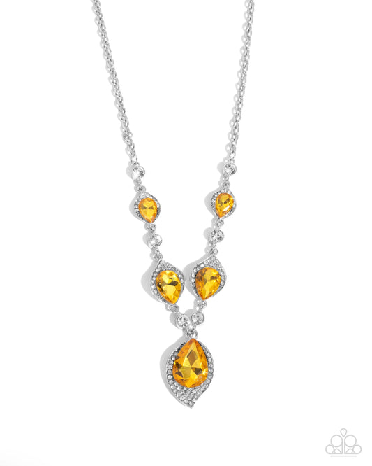 Paparazzi ♥ SPADES of Shimmer - Yellow ♥ Necklace