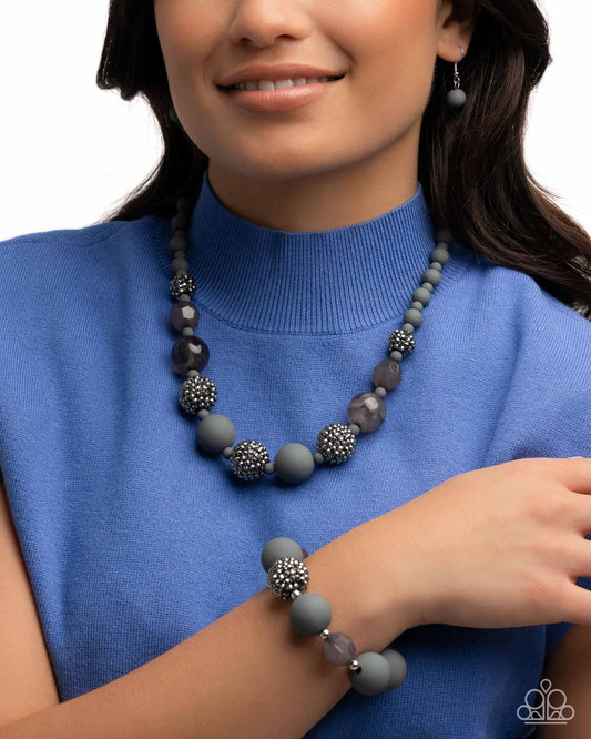 Paparazzi Hematite Hallmark - Silver Set