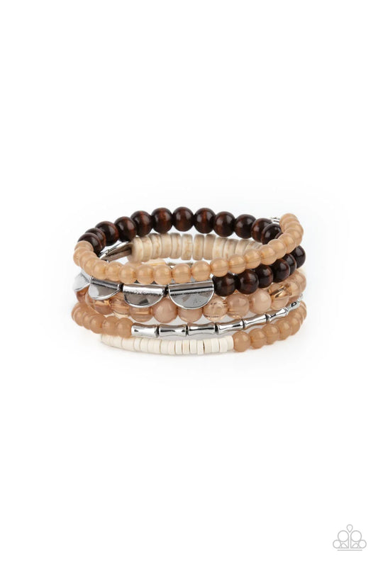 Paparazzi ♥ Free-Spirited Spiral - Brown ♥ Bracelet