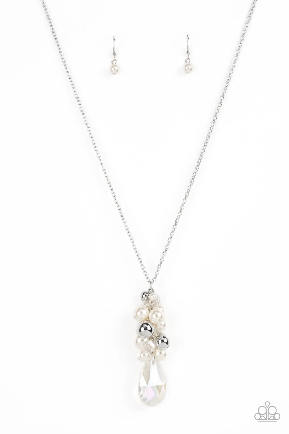 Paparazzi Drip Drop Dazzle - White Necklace
