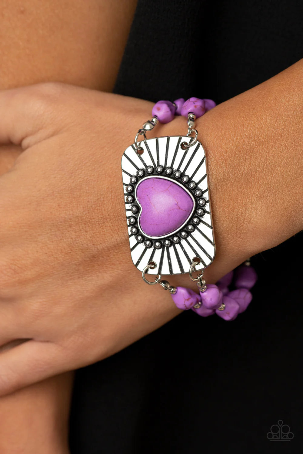 Paparazzi Sandstone Sweetheart - Purple Bracelet