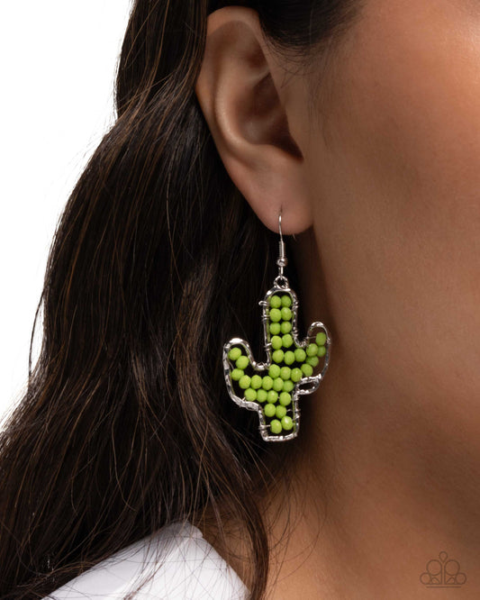 Paparazzi Cactus Catwalk - Green Earrings