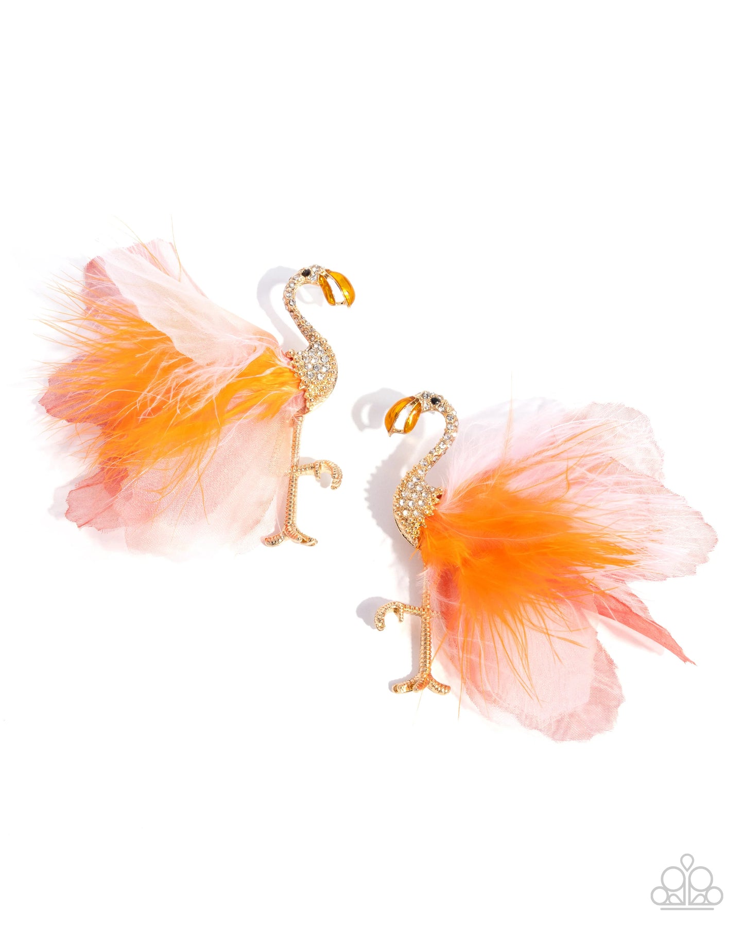 Paparazzi Feathered Flamingo - Orange Post Earrings