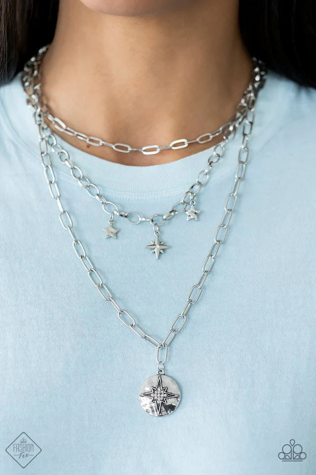 Paparazzi Necklace ~ Under the Northern Lights - White/Paparazzi True North Twinkle - White Bracelet