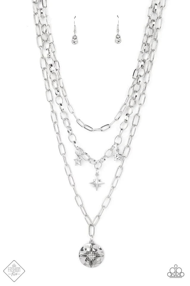 Paparazzi Necklace ~ Under the Northern Lights - White/Paparazzi True North Twinkle - White Bracelet